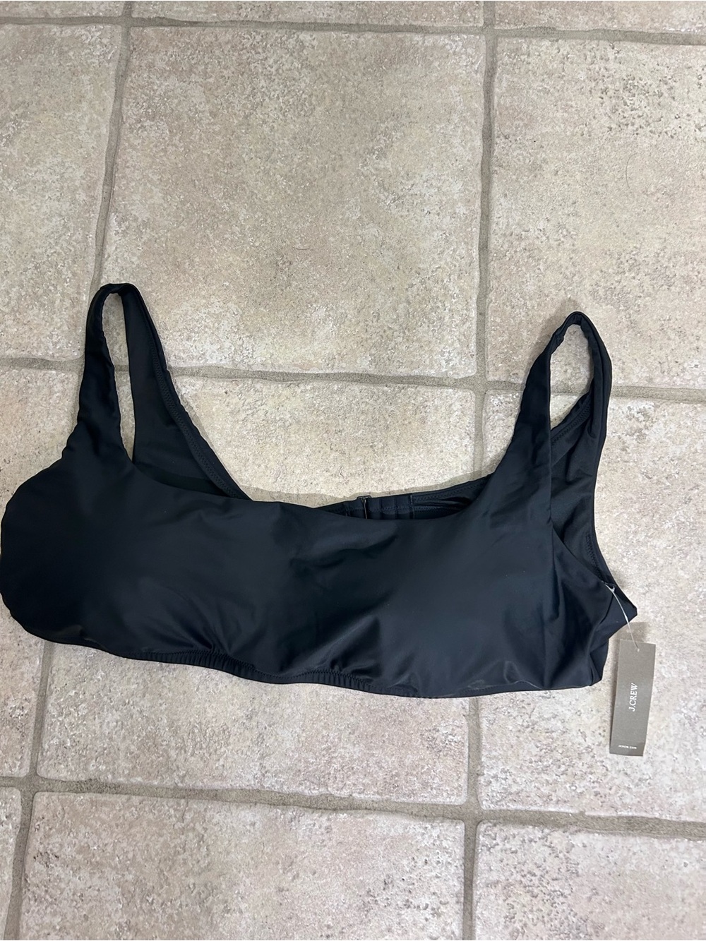 J. Crew Black Scoop Bikini Top